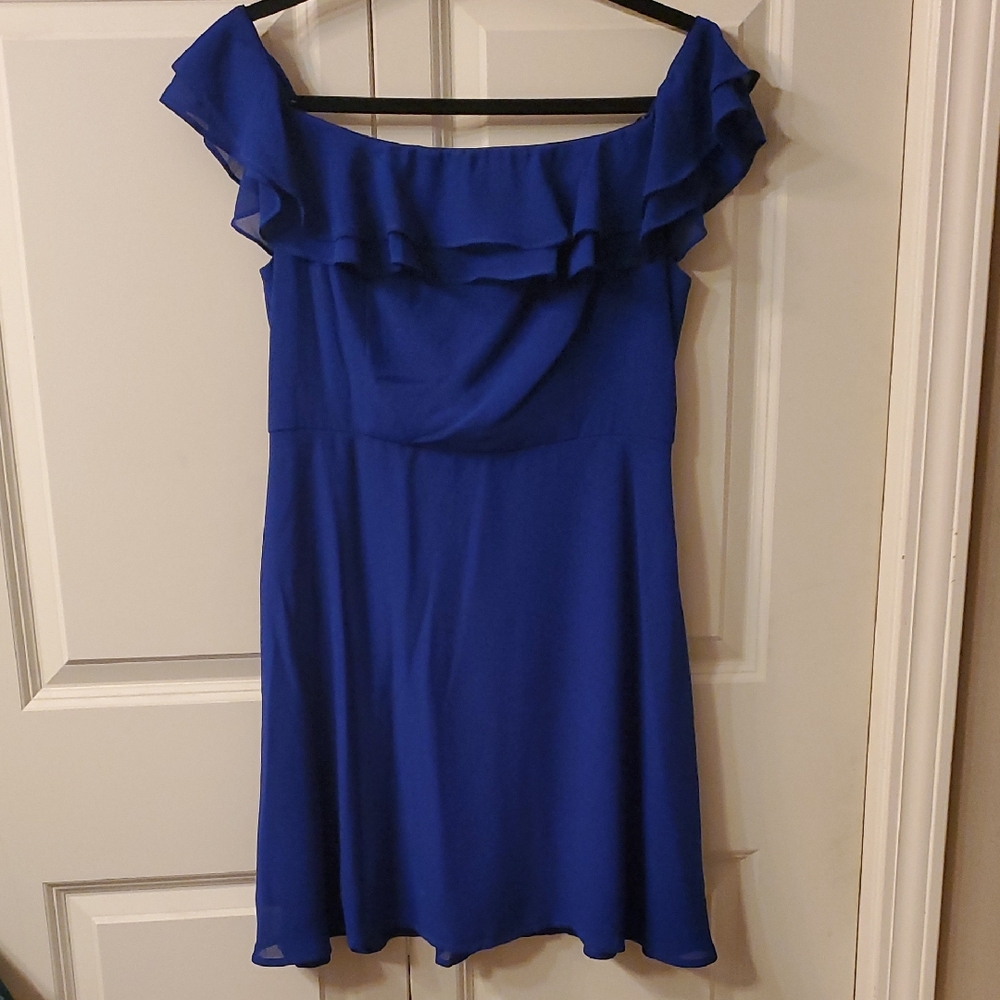 Lulu's Royal Blue Ruffle Mini Dress
